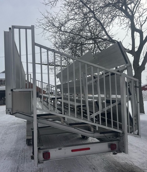 7 Row Mobile Bleacher folded 7 Row Mobile Bleacher folded