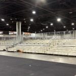 10 Row Mobile Bleacher setup at Hyrock