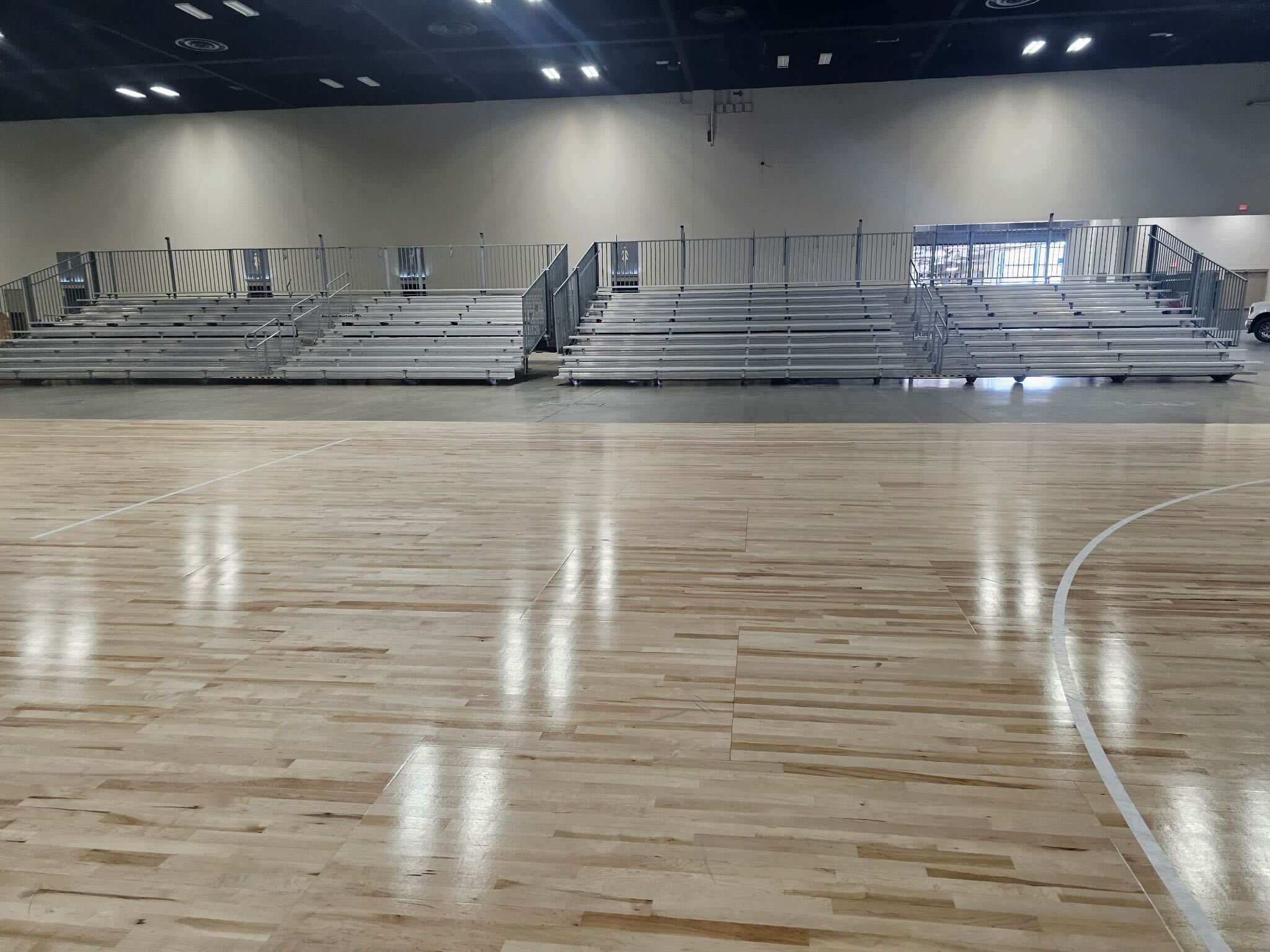 10 Row Mobile Bleachers setup indoors