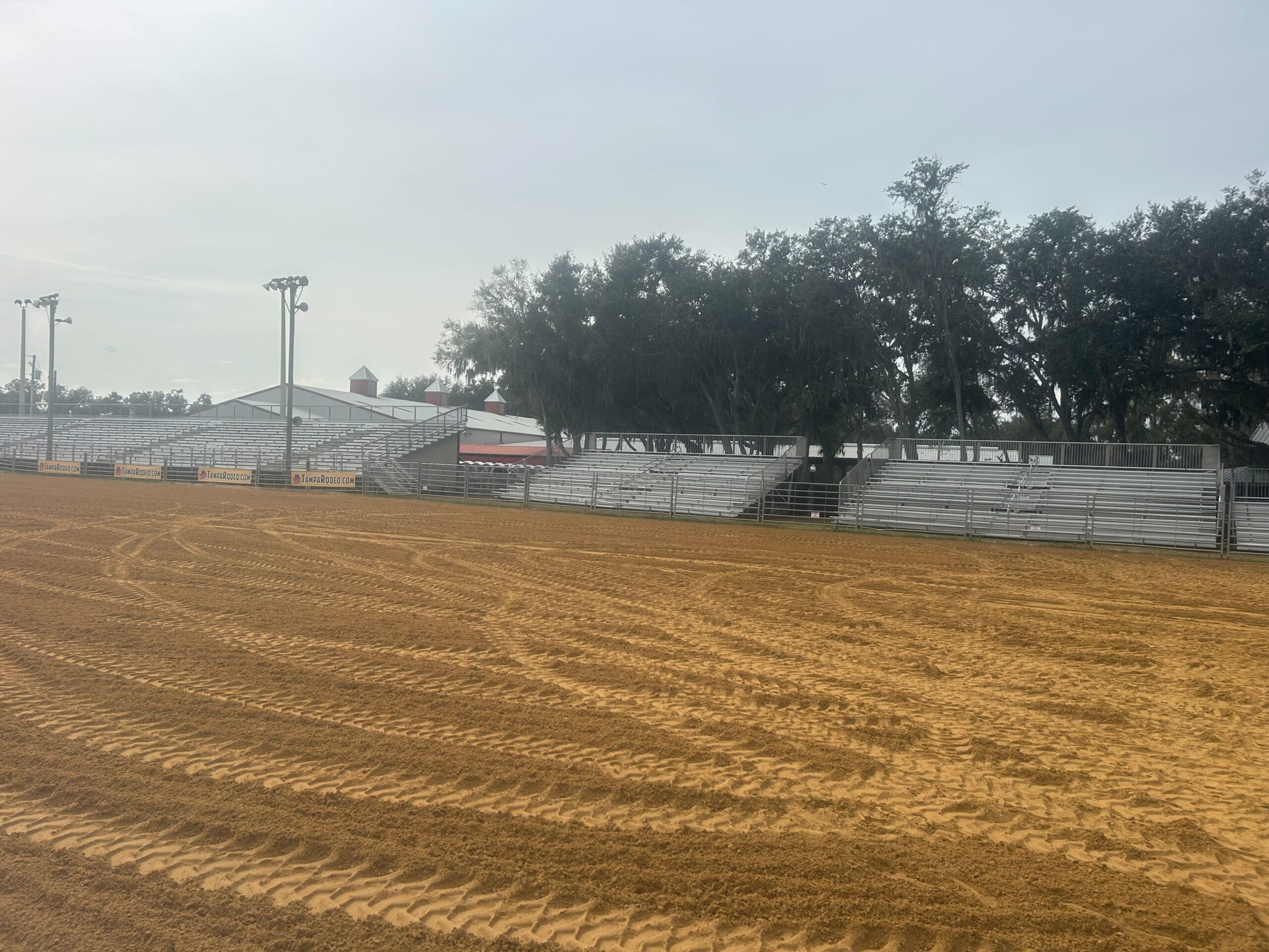 Livestock show and rodeo mobile bleacher setup