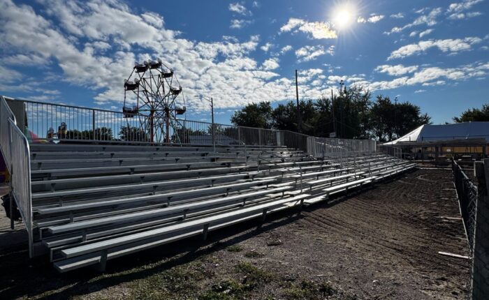 Bleachers under the sun