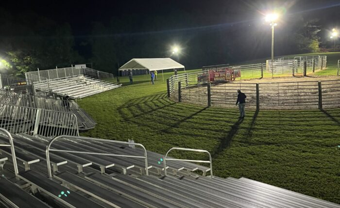 Bleachers around the corner