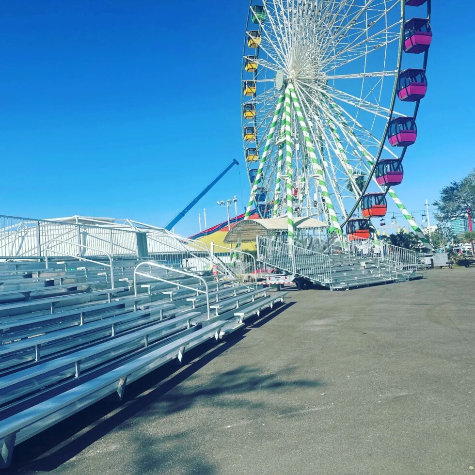 Mobile bleachers at the Florida State Fair