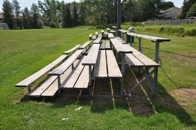 Unsafe wooden bleachers
