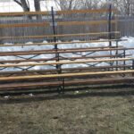 Wooden bleachers
