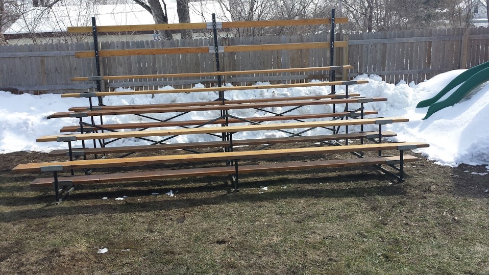 Wooden bleachers